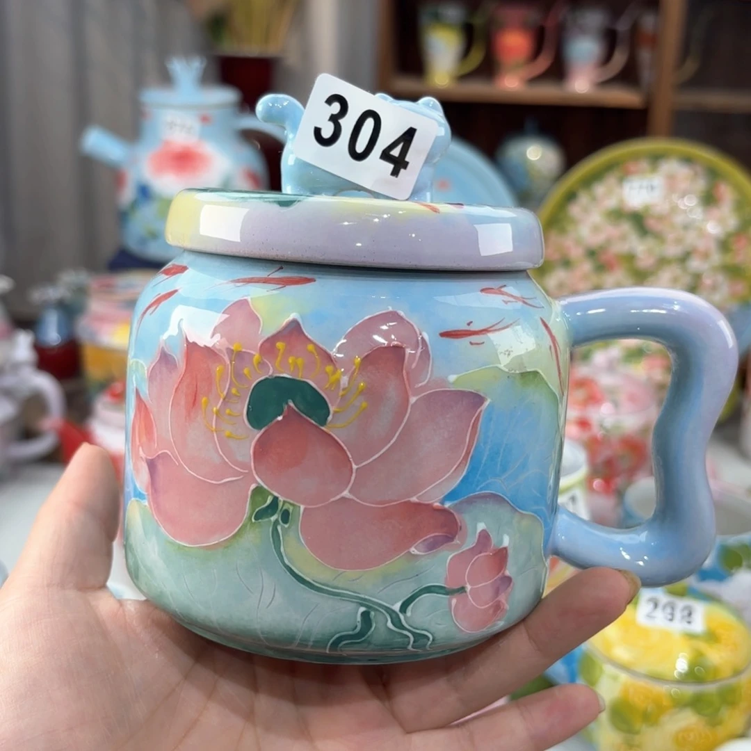 景德镇手绘高温釉下彩陶瓷茶具