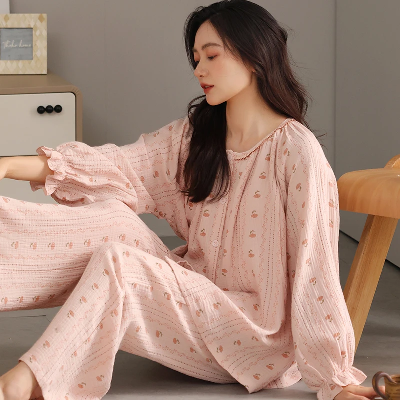 『小花』富朵春夏孕妇睡衣产后月子服怀孕期哺乳纯棉薄款待产家居服