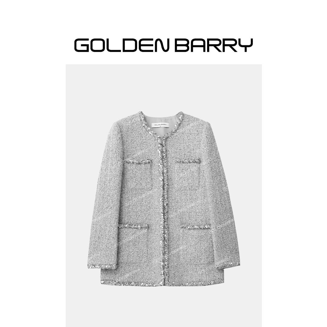 |124100高级灰小香风外套