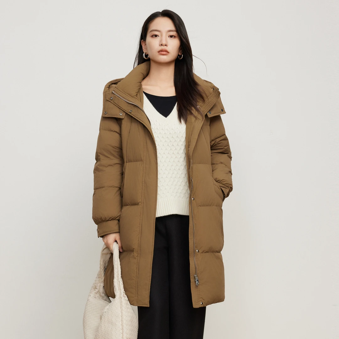 Elva’island秋冬新款长款羽绒服运动时尚户外女士连