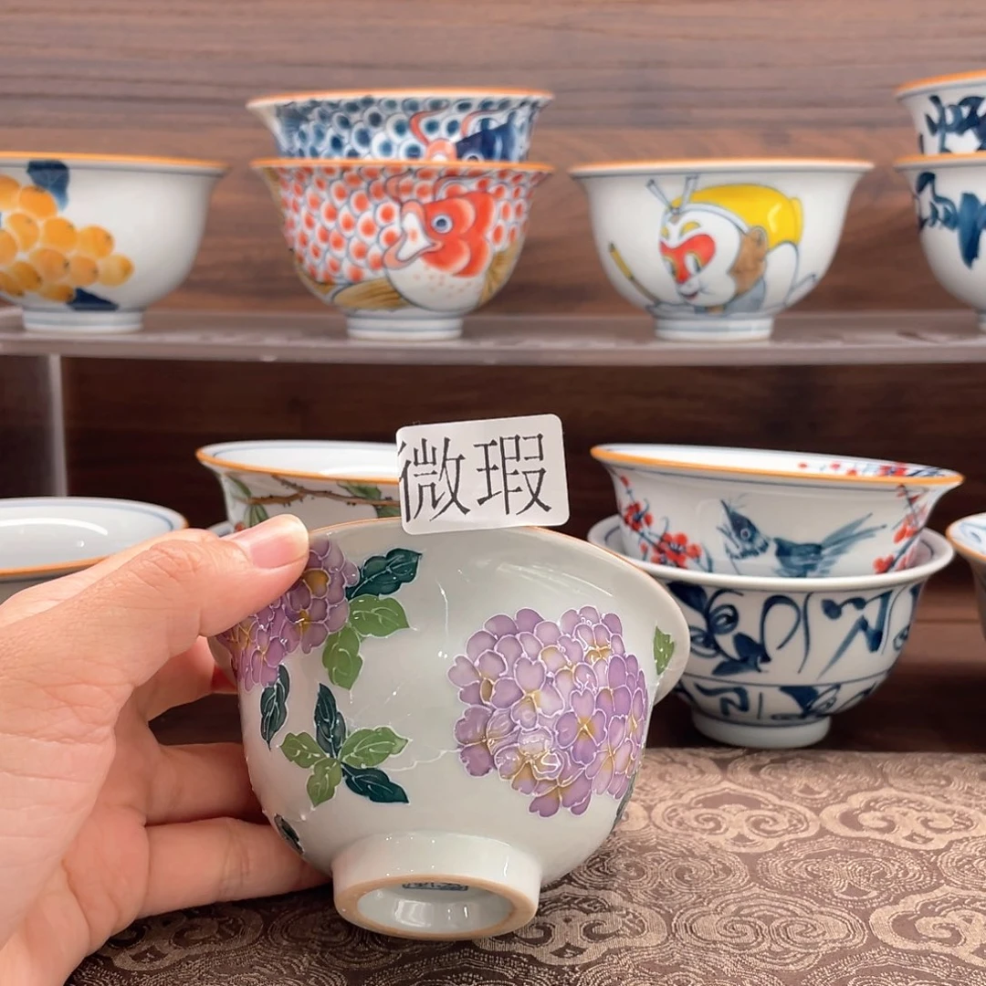 釉下手绘茶具微瑕