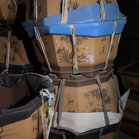 紫砂花盆八方盆一只