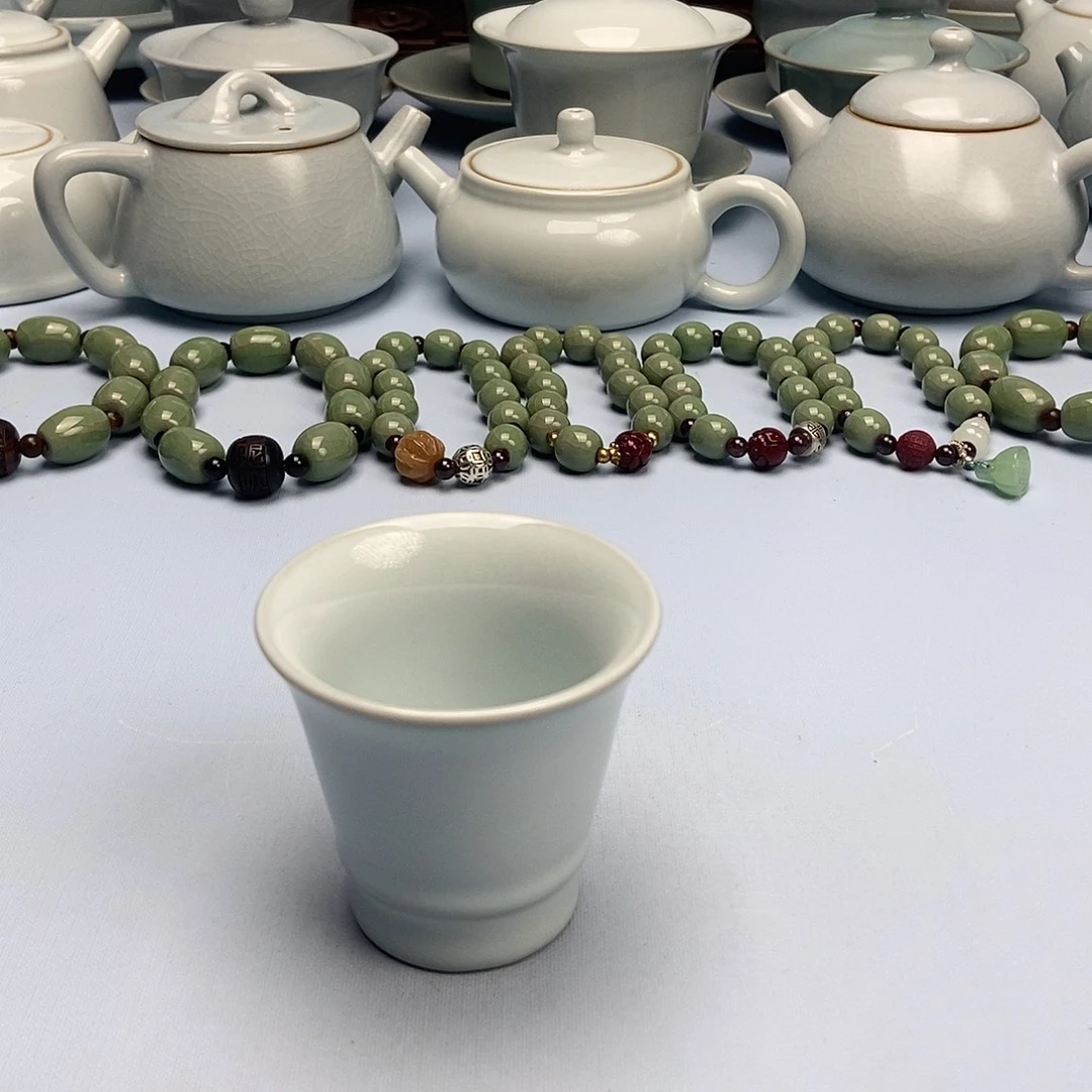 杯月白闻香杯原矿原釉原产地