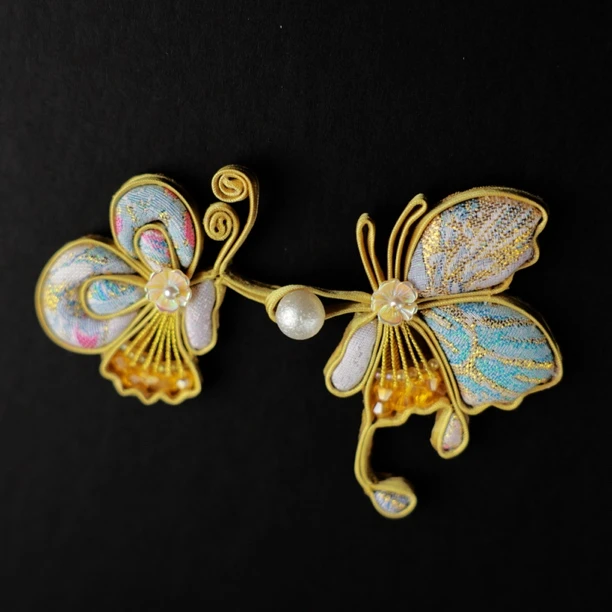 P0018新中式旗袍唐装编制扣子手工定制蝴蝶扣子