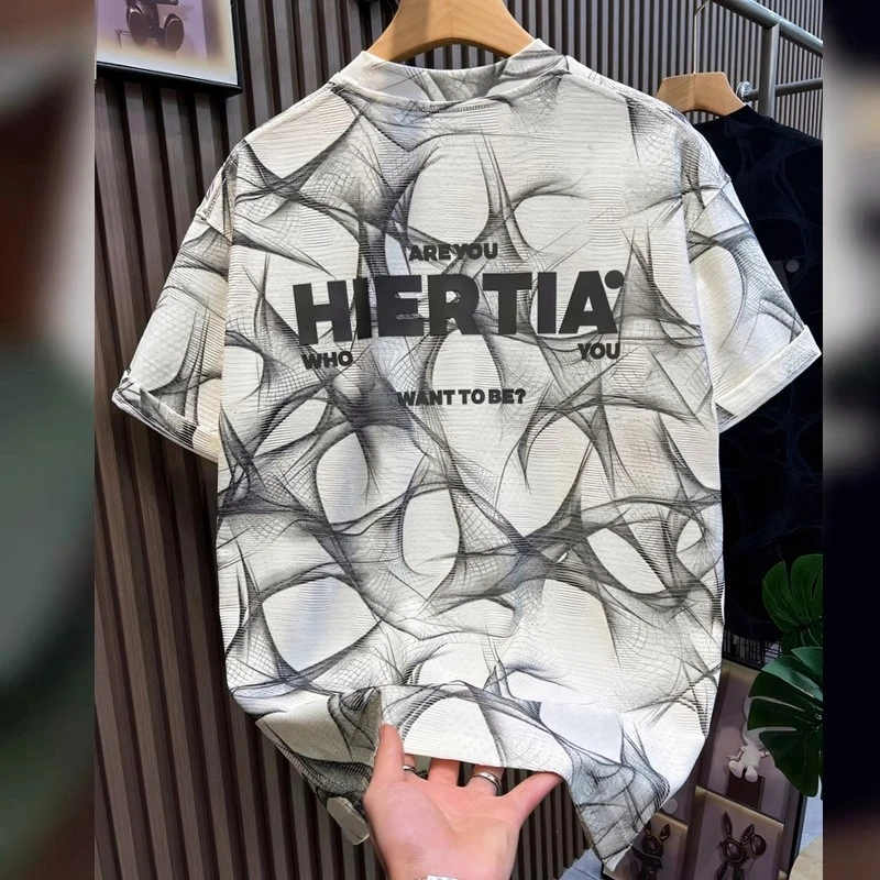 美式高街重磅百搭短袖t恤男潮牌2025新款夏季宽松休闲半袖上衣服