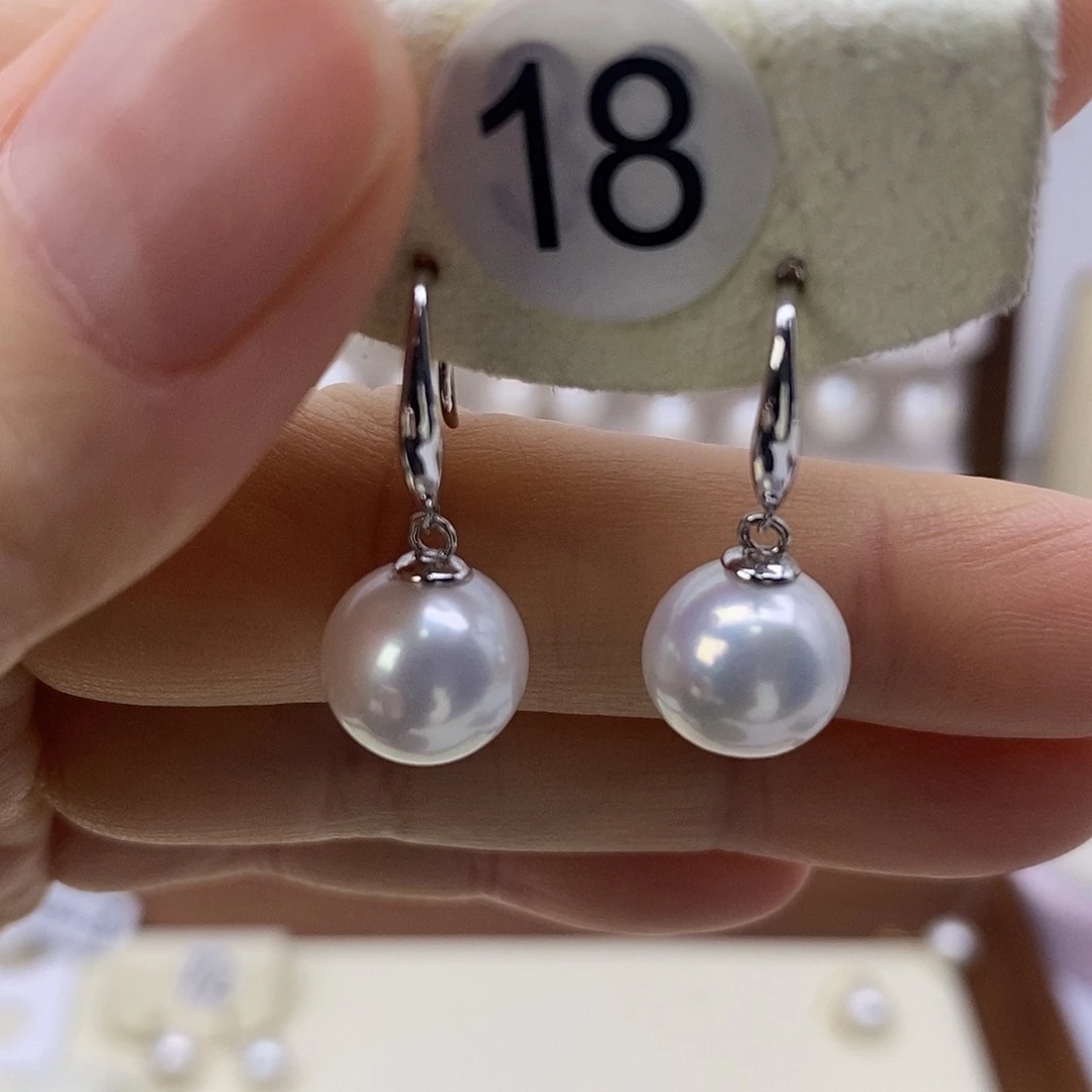 淡水珍珠耳饰银S925镶嵌