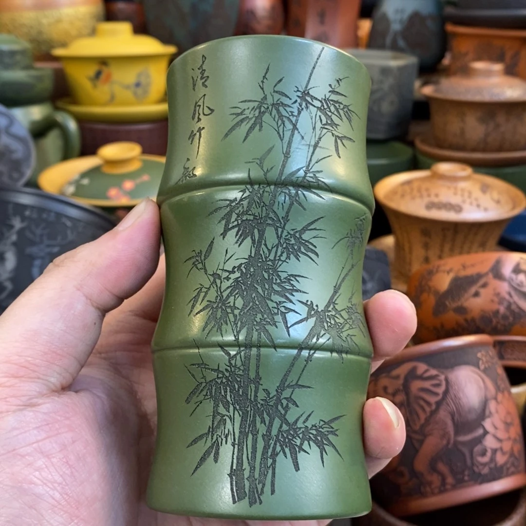 紫砂杯子宜兴全手工紫砂杯