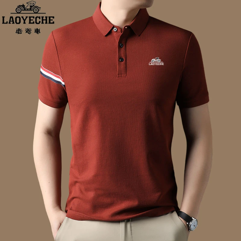 【高端品牌 老爷车】纯棉短袖t恤男款夏季免熨烫翻领polo衫高档男装
