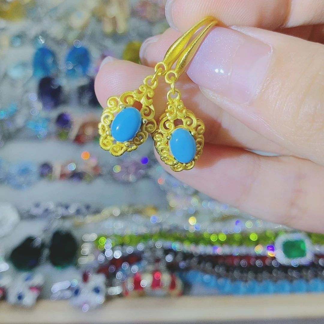 【闪购商品】银S925镶嵌耳饰托帕石