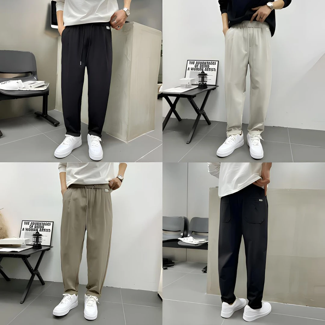 （百搭休闲直口裤）春季新款宽松简约百搭休闲裤152-1