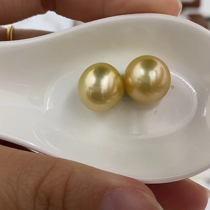 定制海水珍珠未镶嵌裸珠258南洋对珠12-13mm