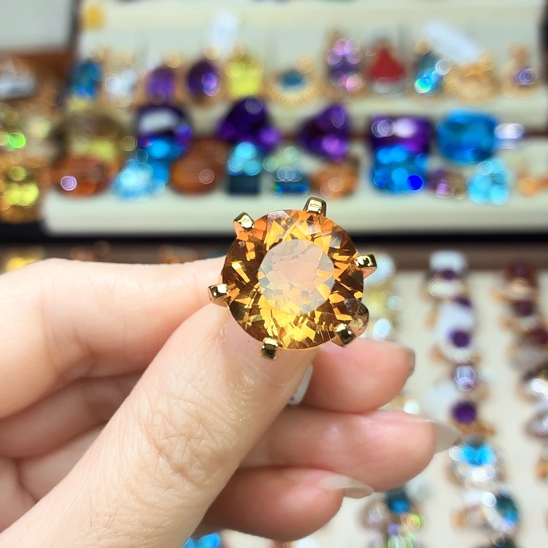 水晶戒指银S925镶嵌