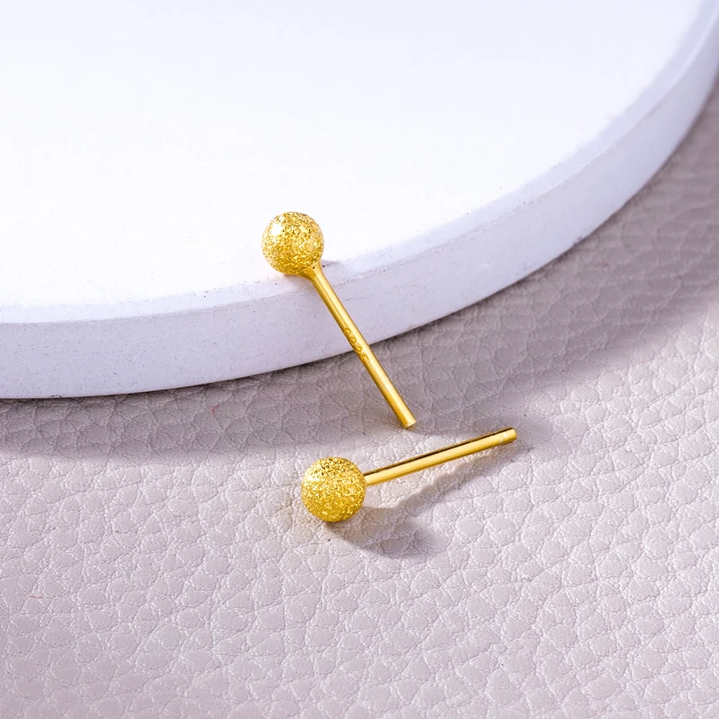 925银耳饰 【小云专享】磨砂金色银耳钉 简约小巧百搭款 Y4007 BP