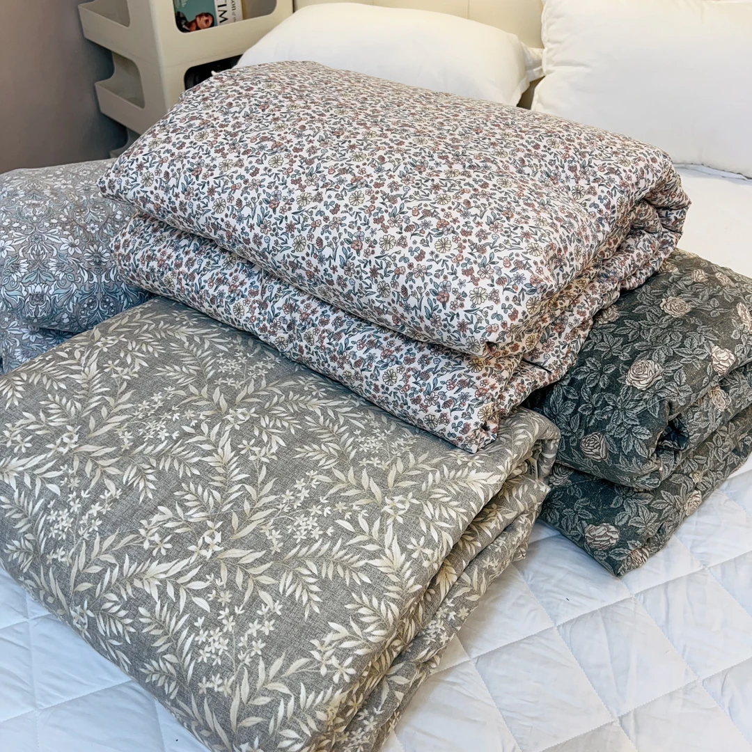 美式双层纱布春秋被 裸睡被子 双面夹棉可机洗被