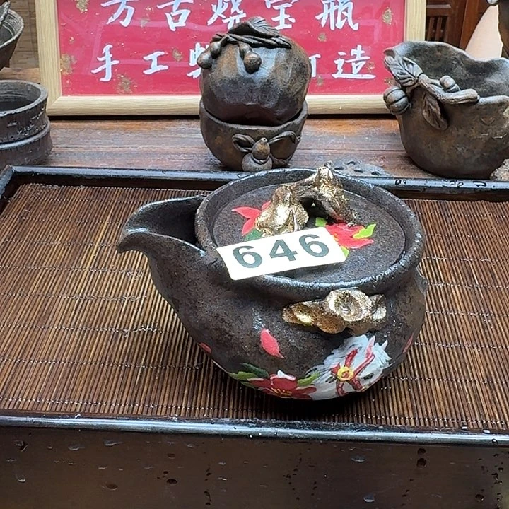 纯手工制作粗陶茶具