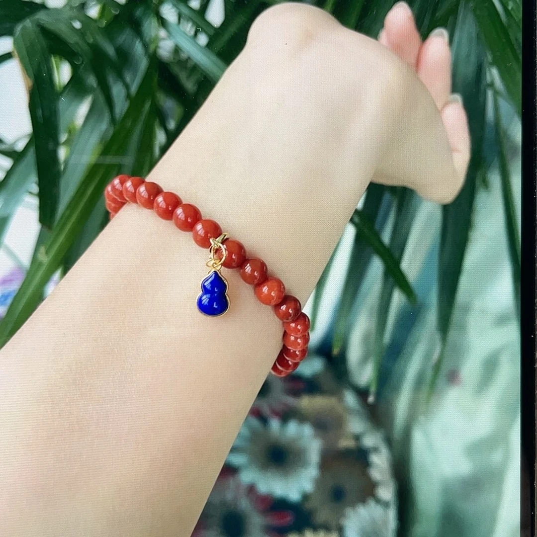 青金石单个葫芦滴流银S925镀金镶嵌