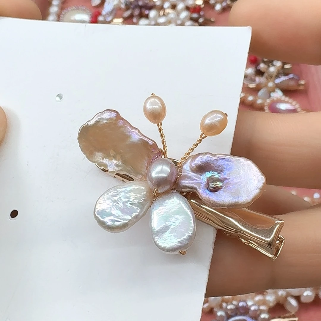 银S925镶嵌淡水珍珠发饰