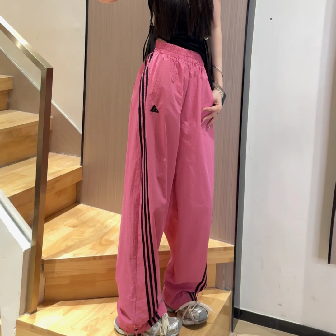 【现货+运补8】高街美式休闲裤侧边三条杆高腰宽松直筒阔腿裤