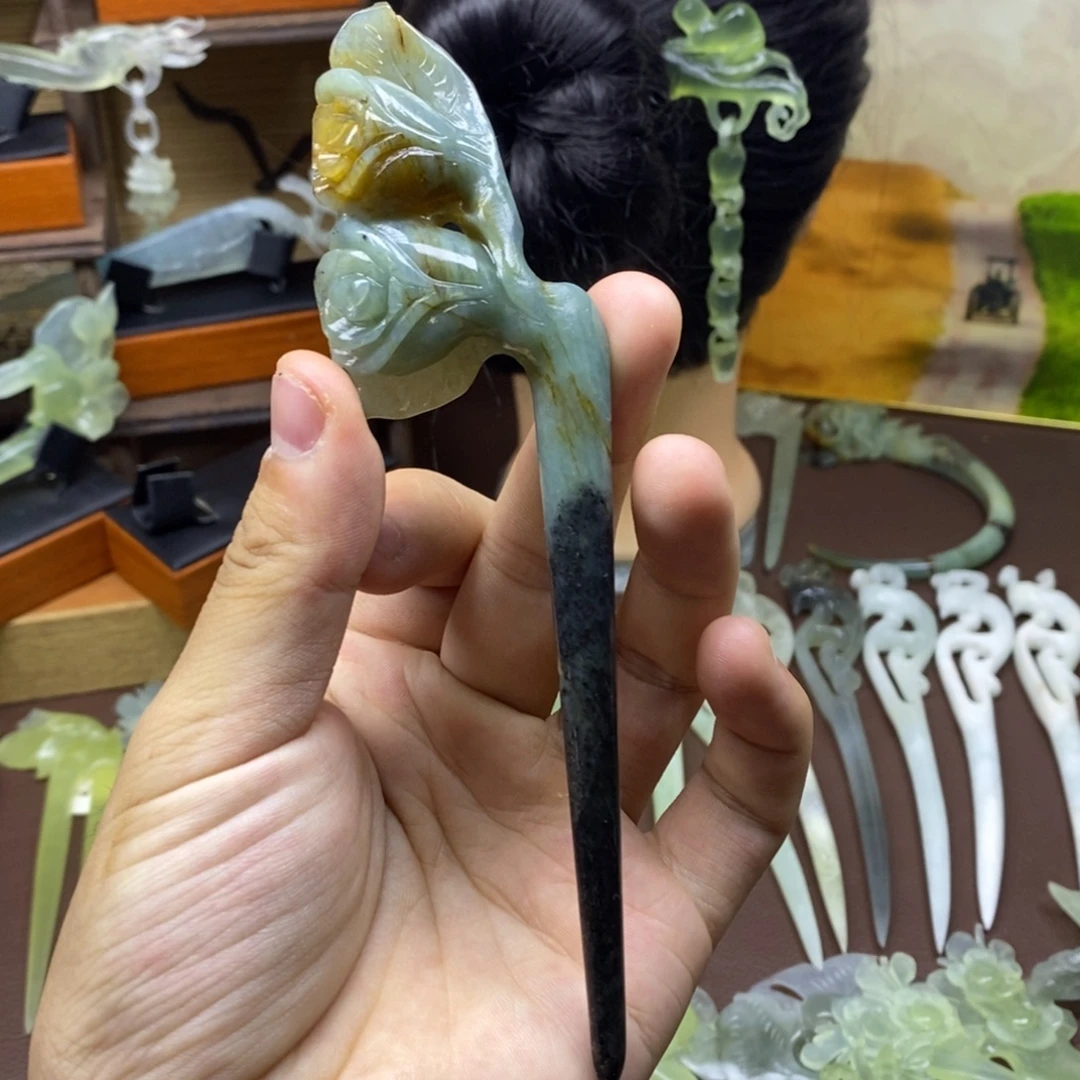 未镶嵌蛇纹石玉发饰