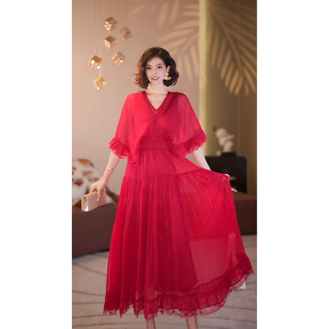 【梦琳】凤凰于飞 夏季气质设计感高级显瘦修身连衣裙-YL20246