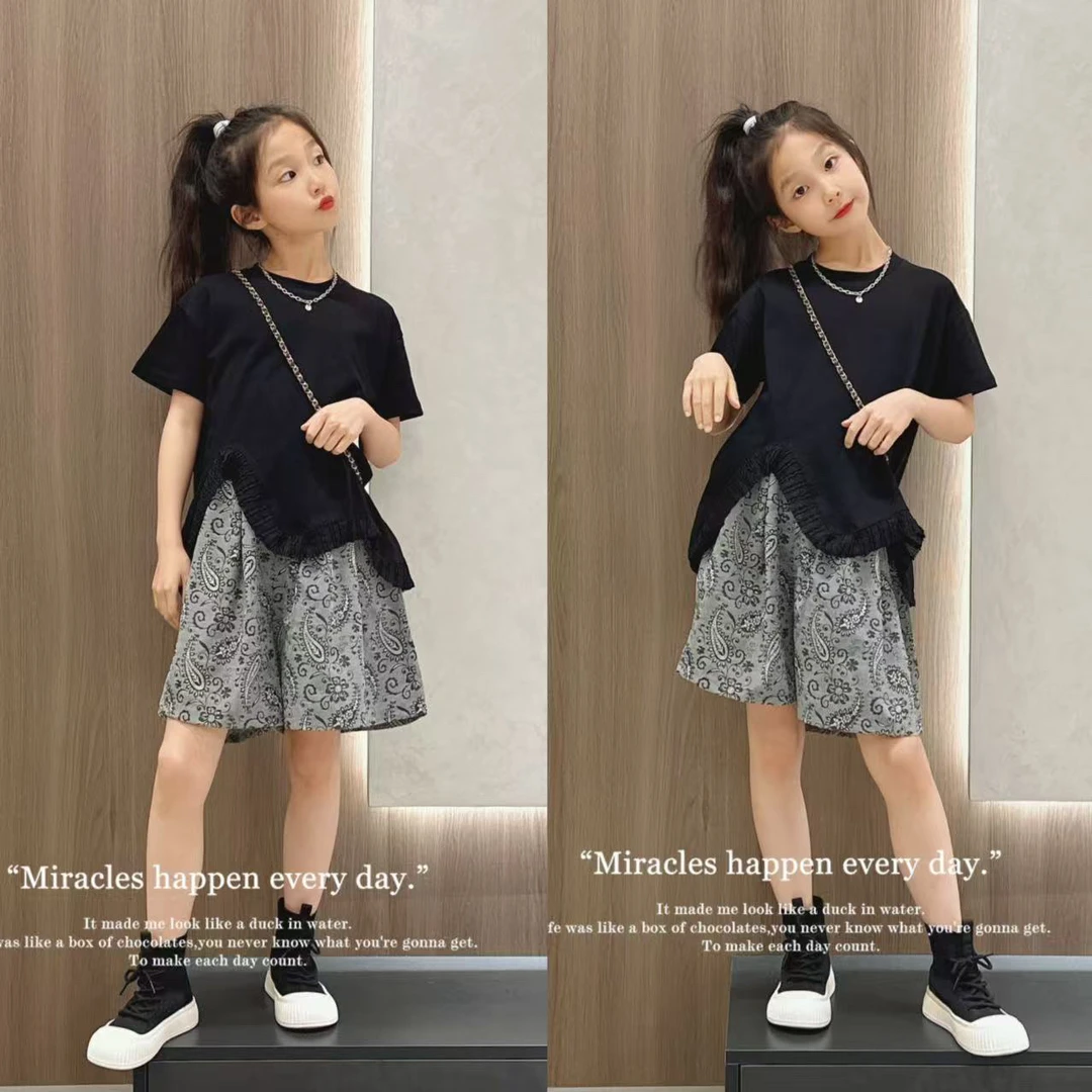 女童夏装2025新款中大童韩版洋气儿童装百搭潮休闲女孩夏季