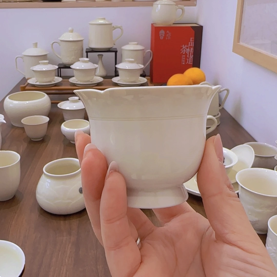 微瑕 定瓷 定州博物馆同款复刻主人杯