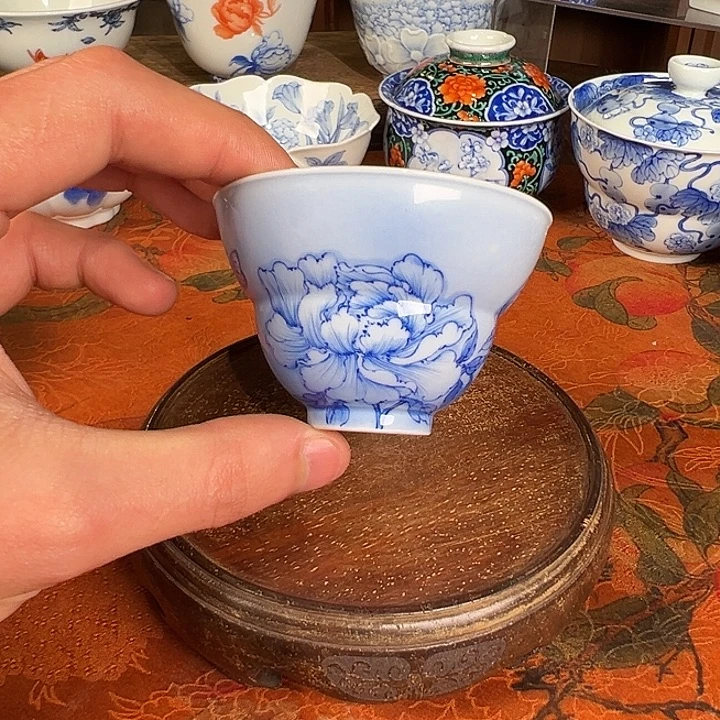 陶杯子青樵轩牡丹