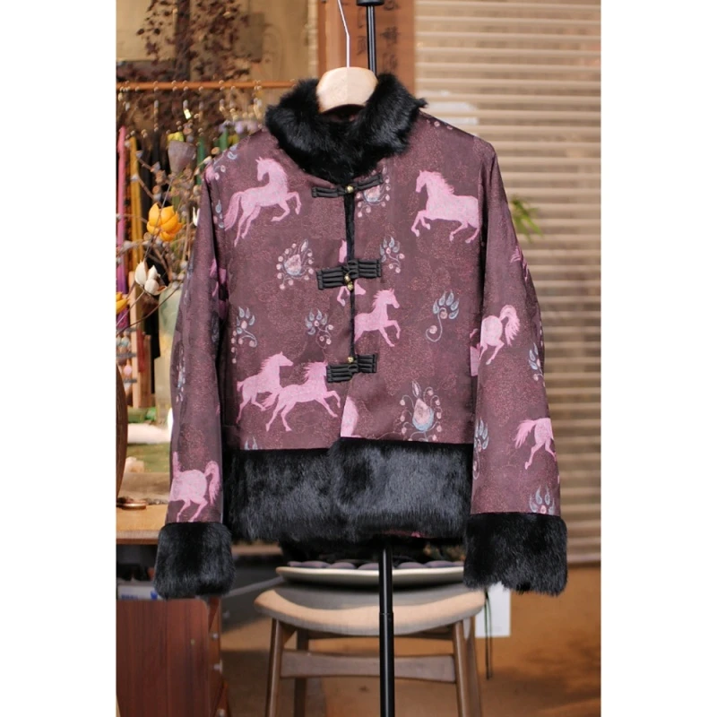 【玉溪非遗】双面双穿兔毛外套    YE8006