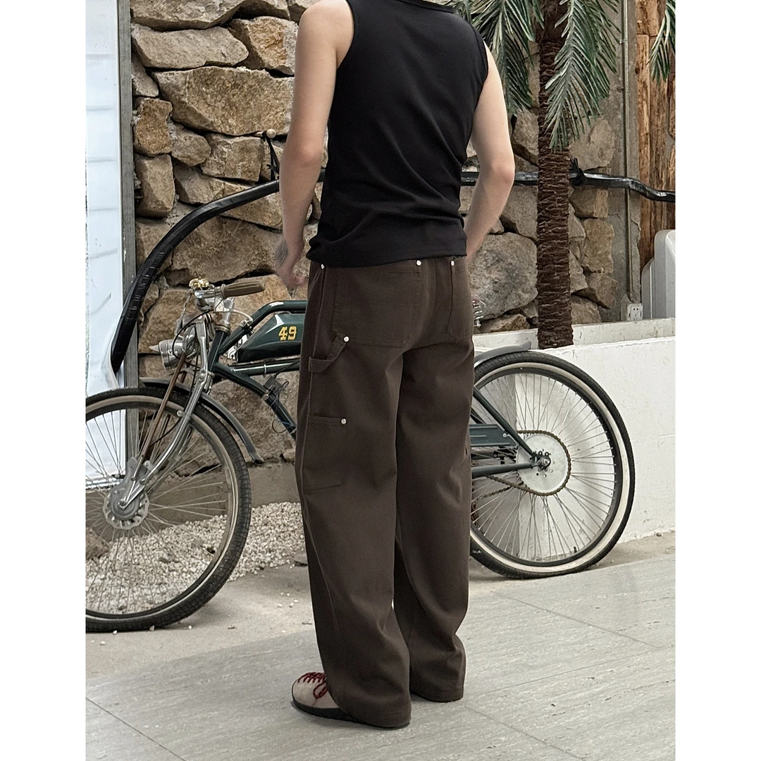 BERRYTREE『老大的独爱』B01定制原创阿美咔叽日产男直筒水洗工装裤