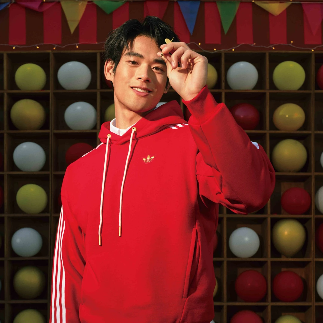 adidas/阿迪达斯情侣针织法式毛圈运动宽松连帽卫衣套头衫KA0820