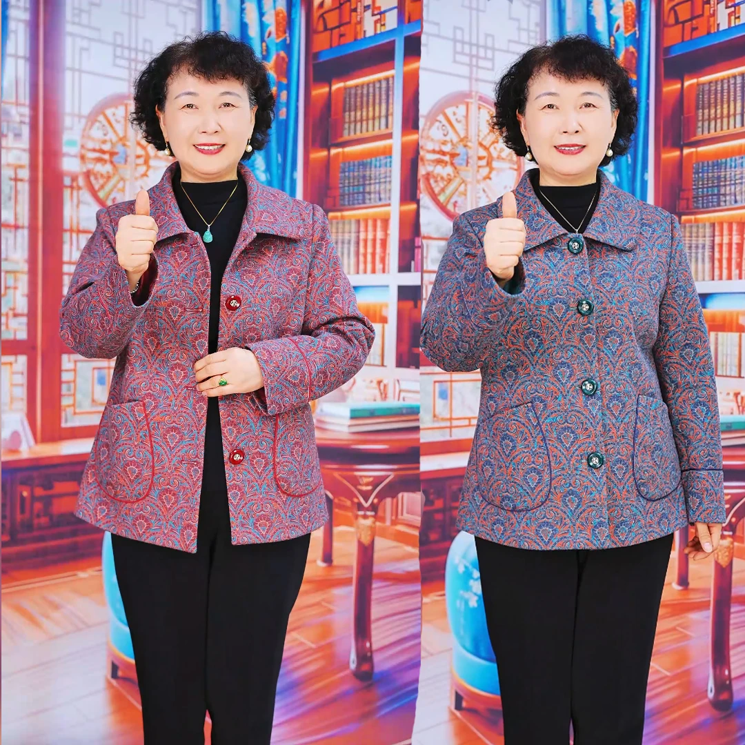 中老年人秋装女奶奶装外套老太太衣服妈妈装新中式长袖