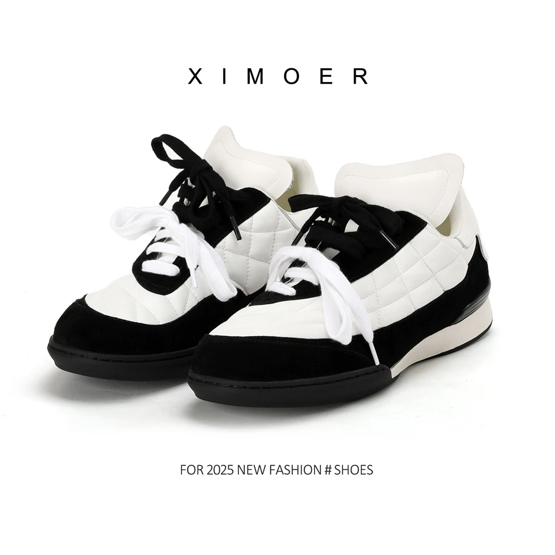 【豆豆专属】2902-1冬季极简系带板鞋舒适真皮女阿甘运动鞋休闲鞋