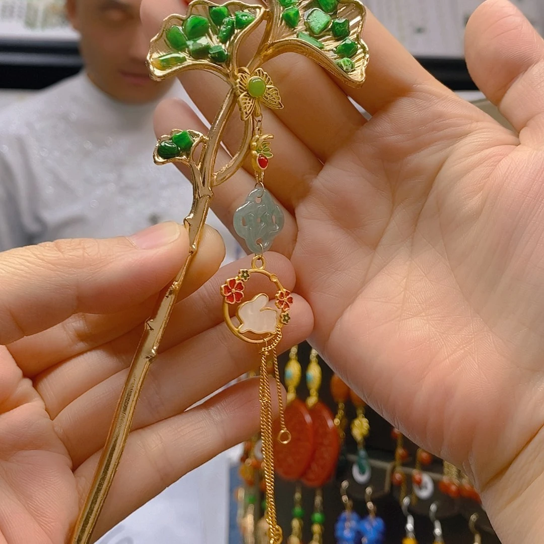 翡翠合金耳饰翡翠