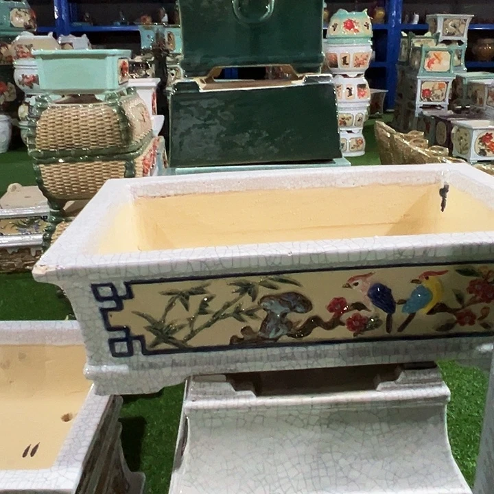 大***海瑕疵岭南石湾盆不退换