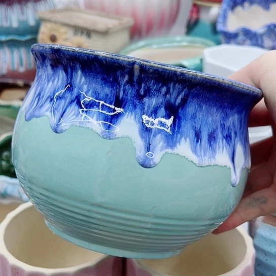 多肉绿植陶瓷花盆9.9包邮，有空