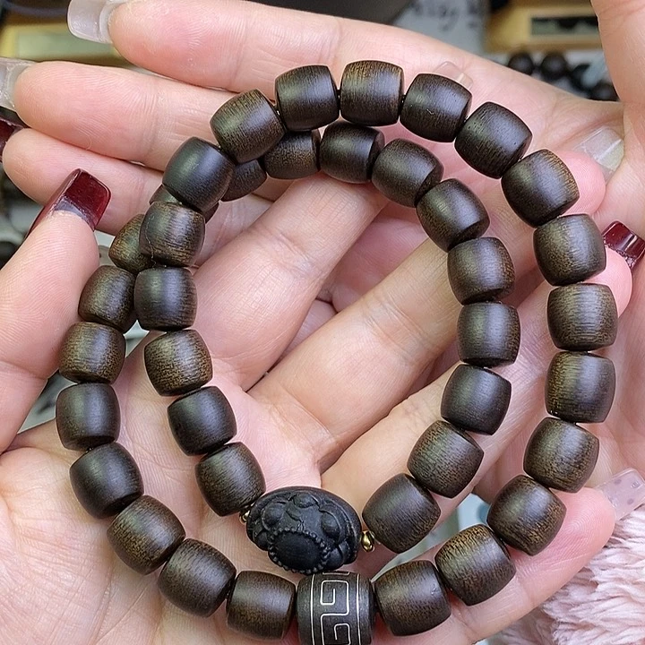 沉香手串果**代越南芽庄白棋楠1.0设计款