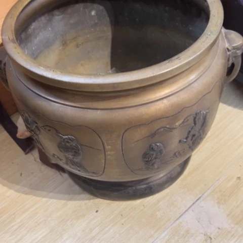 蜜安罐瓷香炉锡茶则