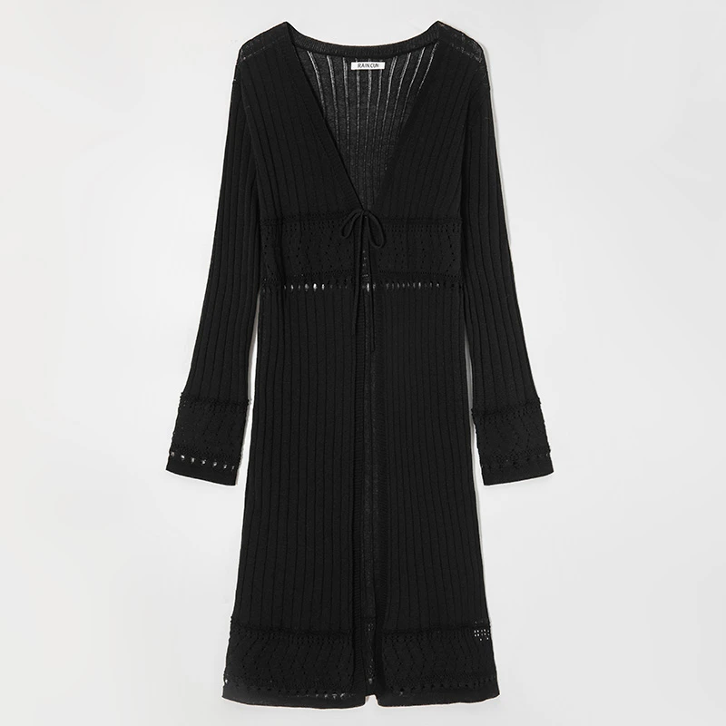 RAIN.CUN玛俪·松弛感收腰中长款开衫女显瘦百搭外套上衣ZE11692H