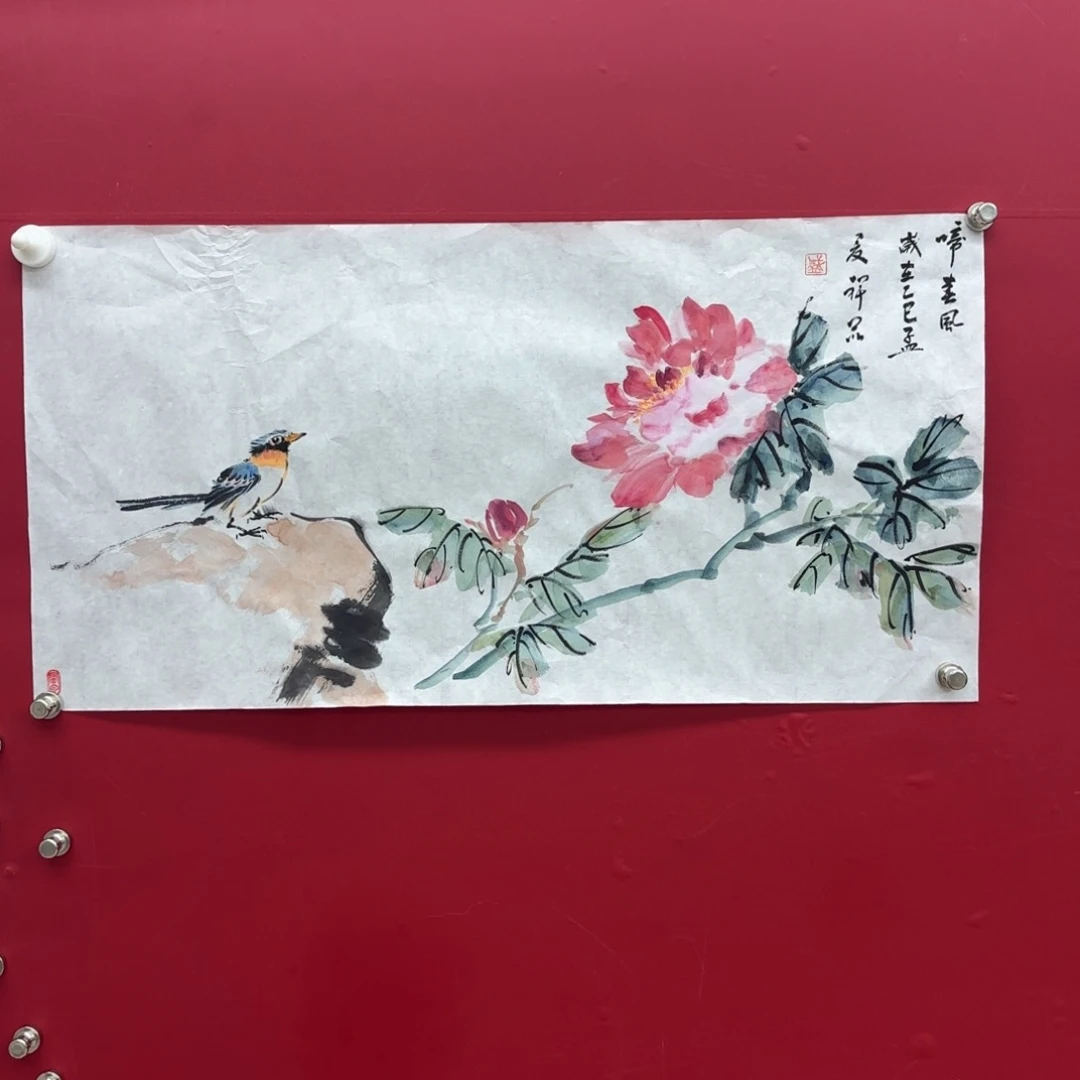 国画盛祥昆手绘牡丹图