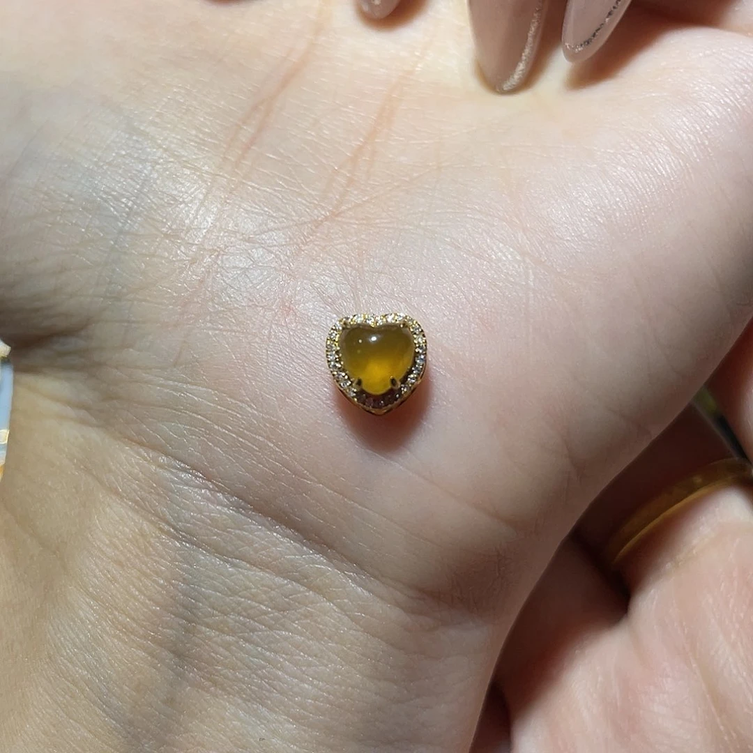 吊坠(不含链)18K金镶嵌翡翠