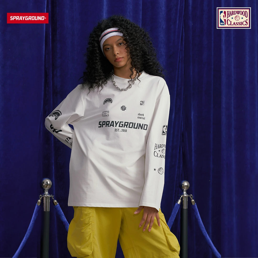 SPRAYGROUND I NBA HWC联名系列鲨鱼嘴长袖T美式休闲XB NE230325