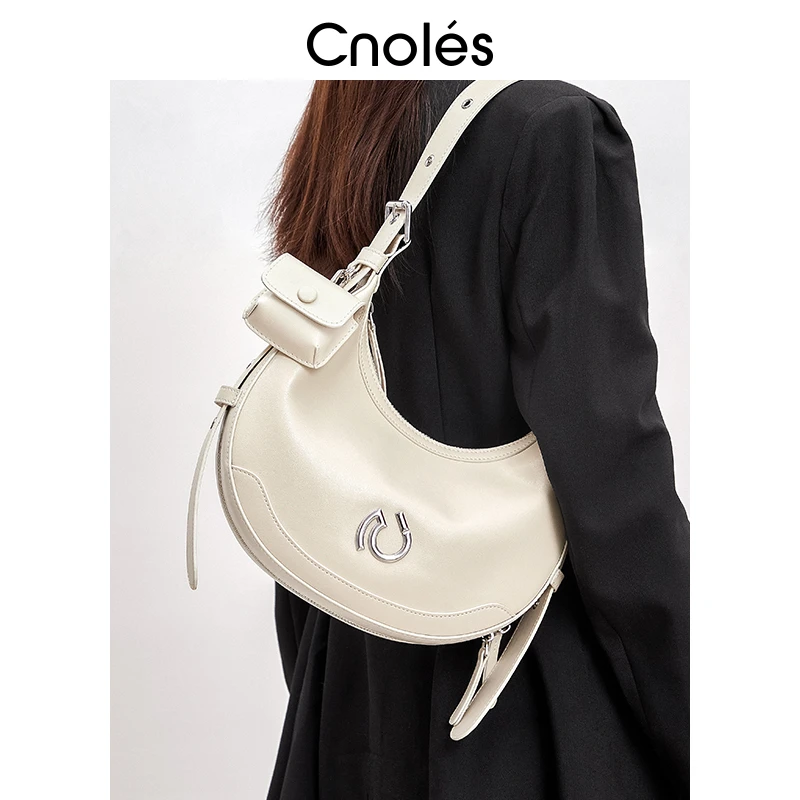 拉萨发货西藏包邮Cnoles蔻一弦月包腋下包包女式新款斜挎包女士包