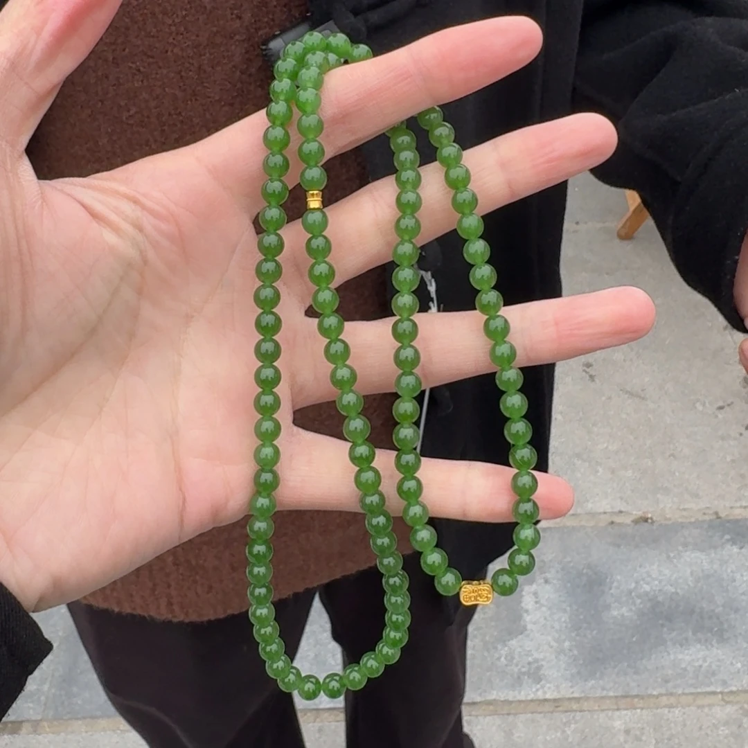 和田玉18K金镶嵌颈饰1112冉冉卡6左右