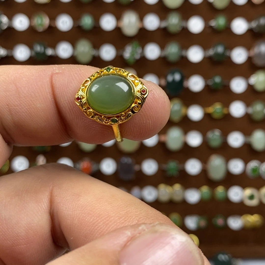 和田玉（碧玉）戒指合金