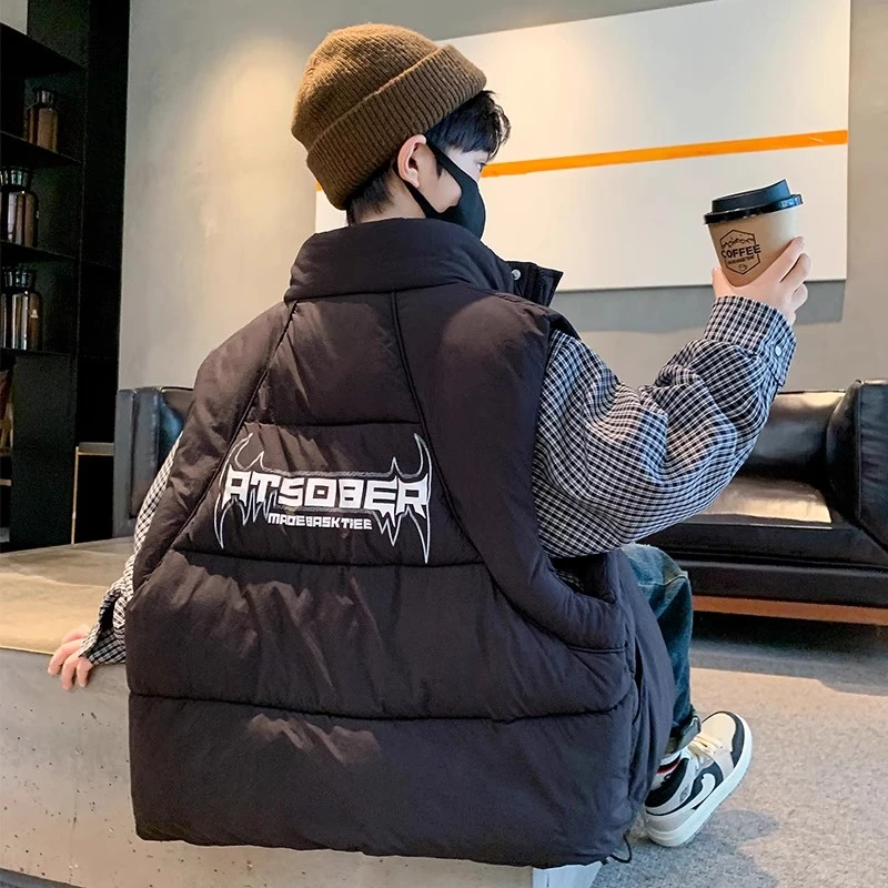 儿童装男童马甲秋冬款2025新款背心加厚男孩大童羽绒棉外穿冬季潮