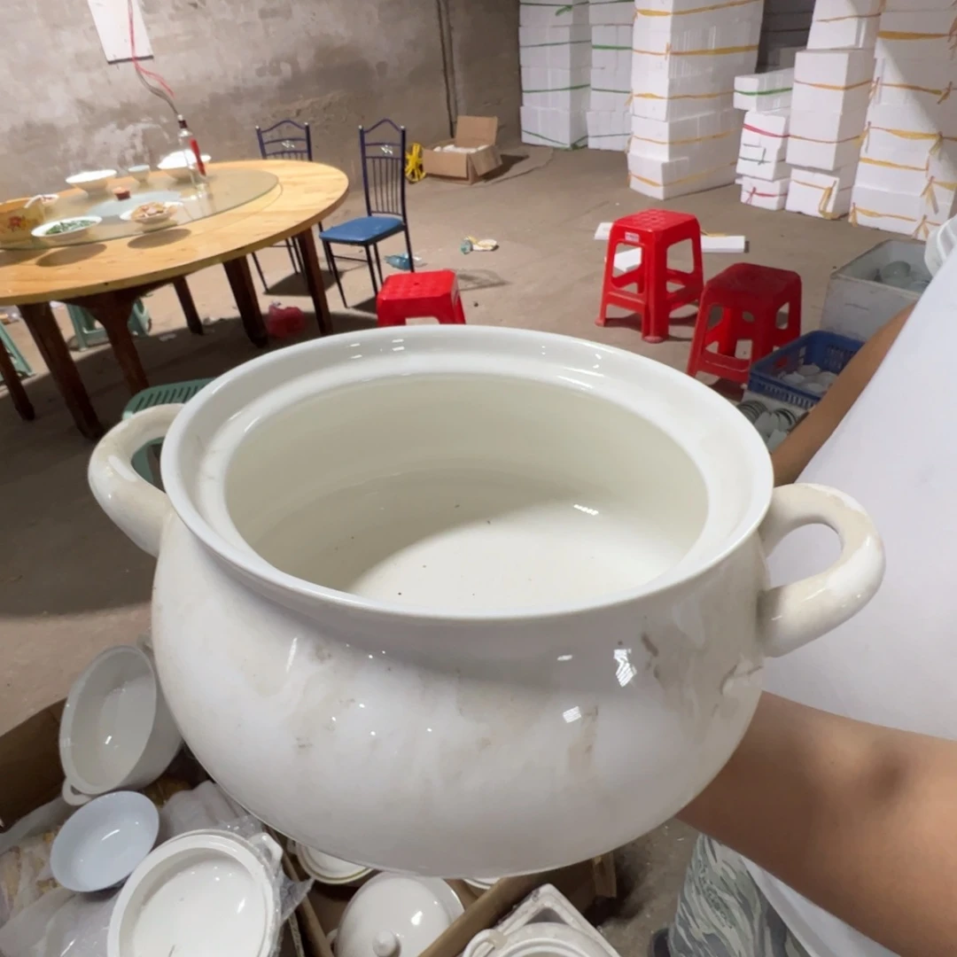 瓷片景德镇高温陶瓷无盖品锅