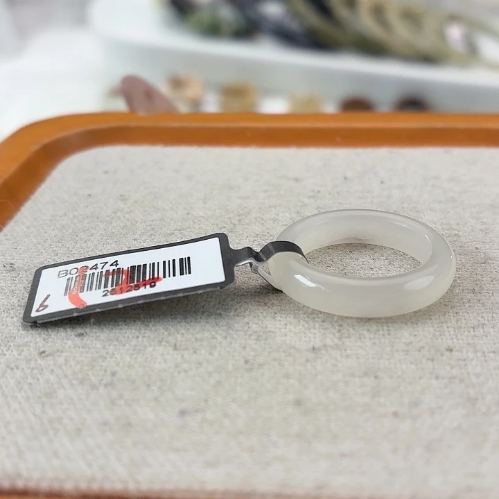 和田玉（糖玉）未镶嵌戒指s124藕粉圆条16.3不退换