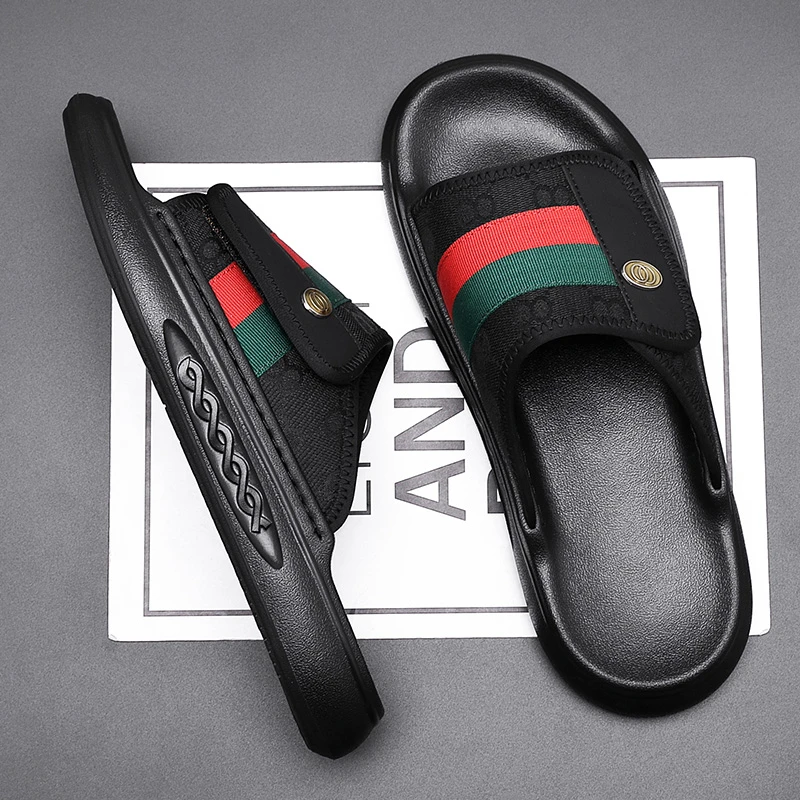 法菲欧休闲透气平跟夏季凉鞋镂空一字拖鞋网红凉拖鞋男士外穿潮流