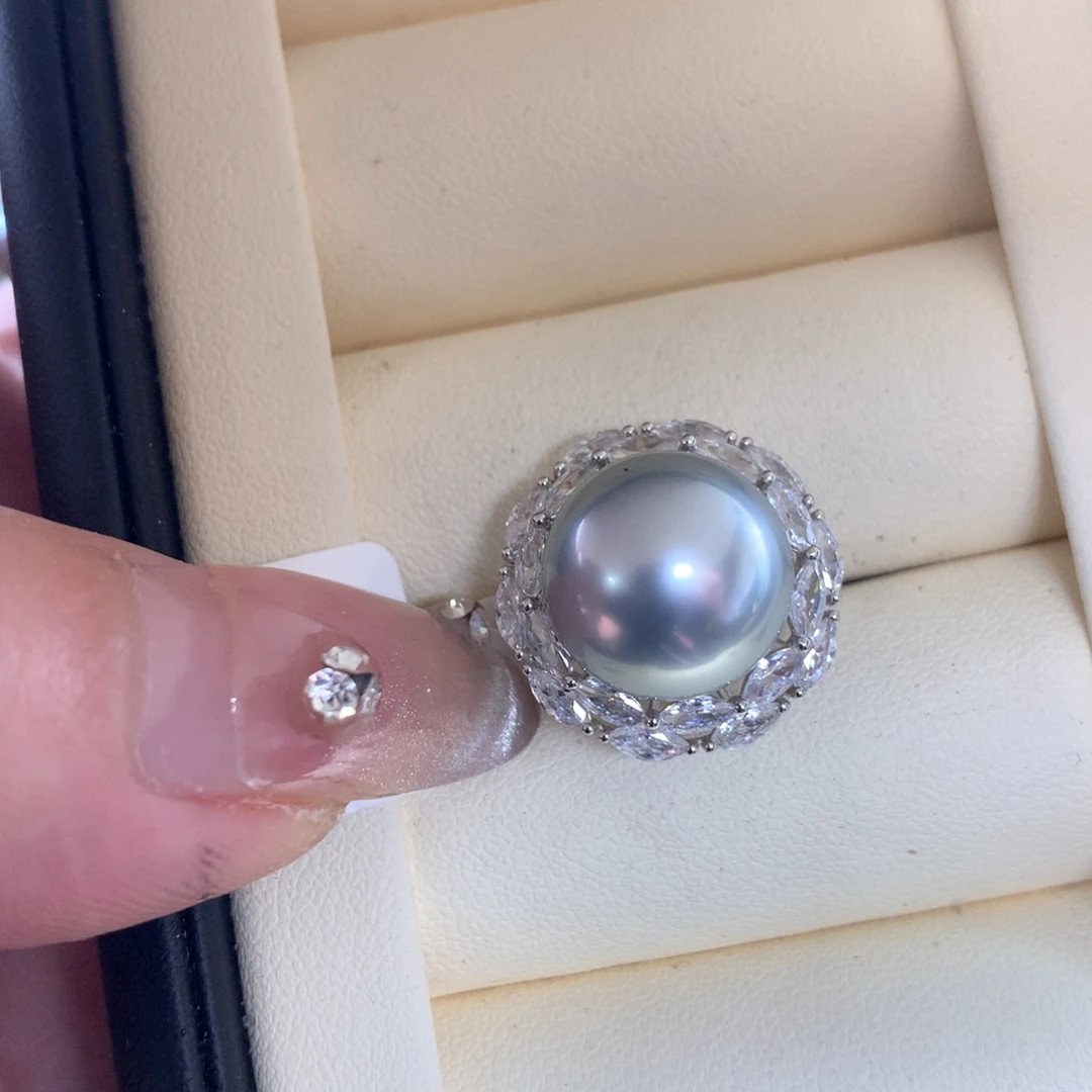 海水珍珠戒指18K金镶嵌