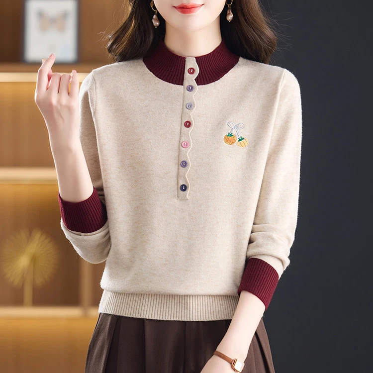 2025年新款秋冬毛打底衫毛衣长袖时尚宽松百搭洋气套头羊毛衫女装